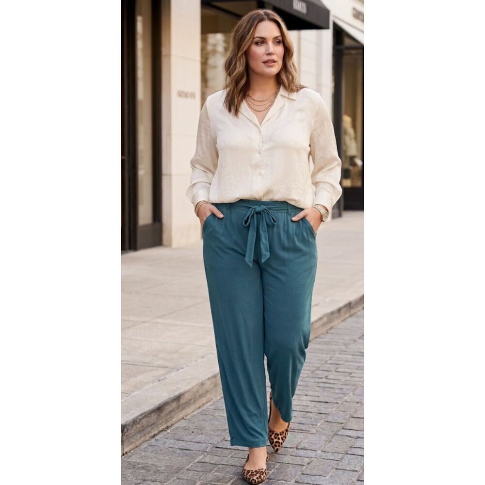 New Old Navy High-Waisted Plus-Size Tie-Belt Soft Pants Women's Plus Size 3X